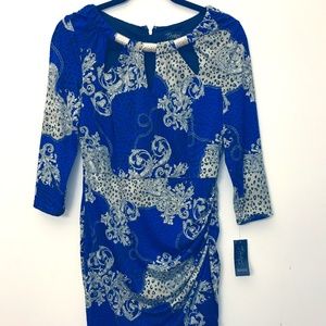 Beautiful blue and gold pattern dress
